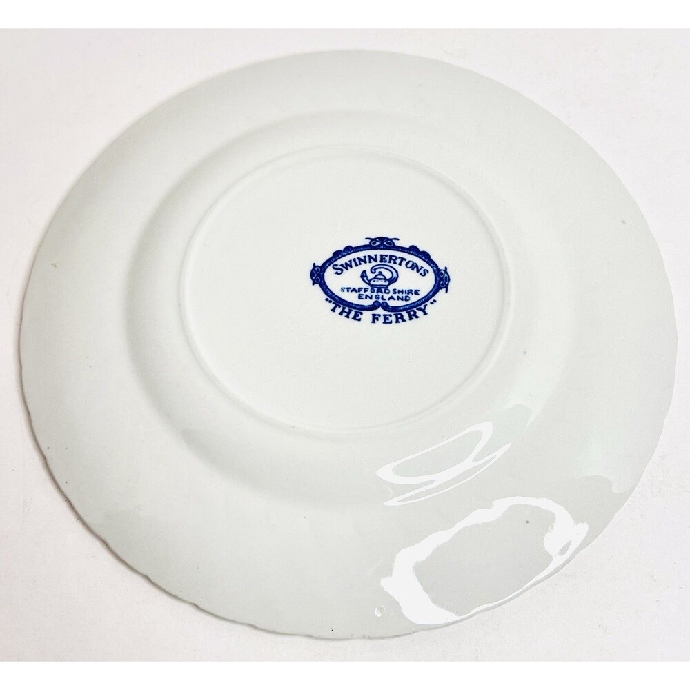 Vintage Swinnertons The Ferry Blue Transferware 6" Bread Side Plate England - Picture 4 of 7